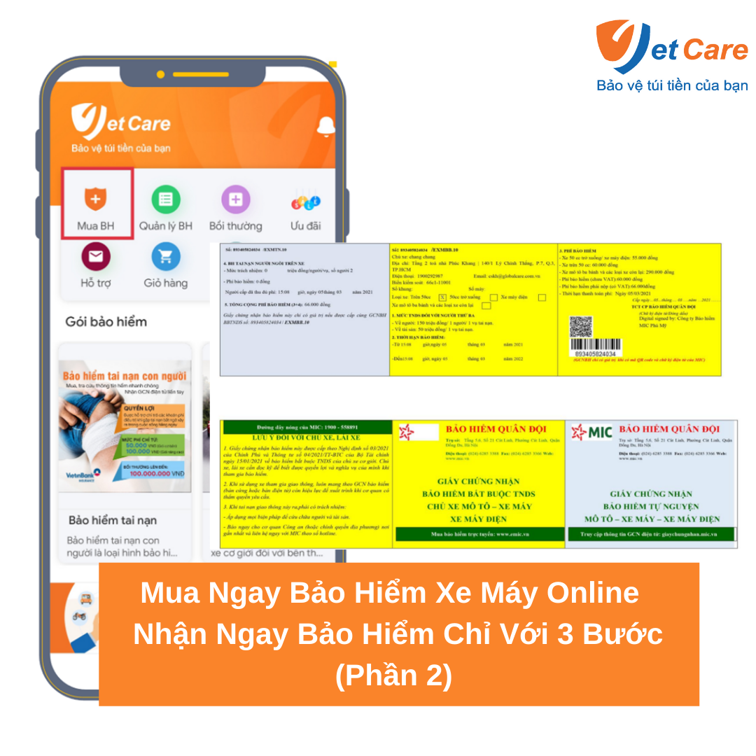 Mua Ngay Bảo Hiểm Xe Máy Online - Nhận Ngay Bảo Hiểm Chỉ Với 3 Bước (Phần 2)